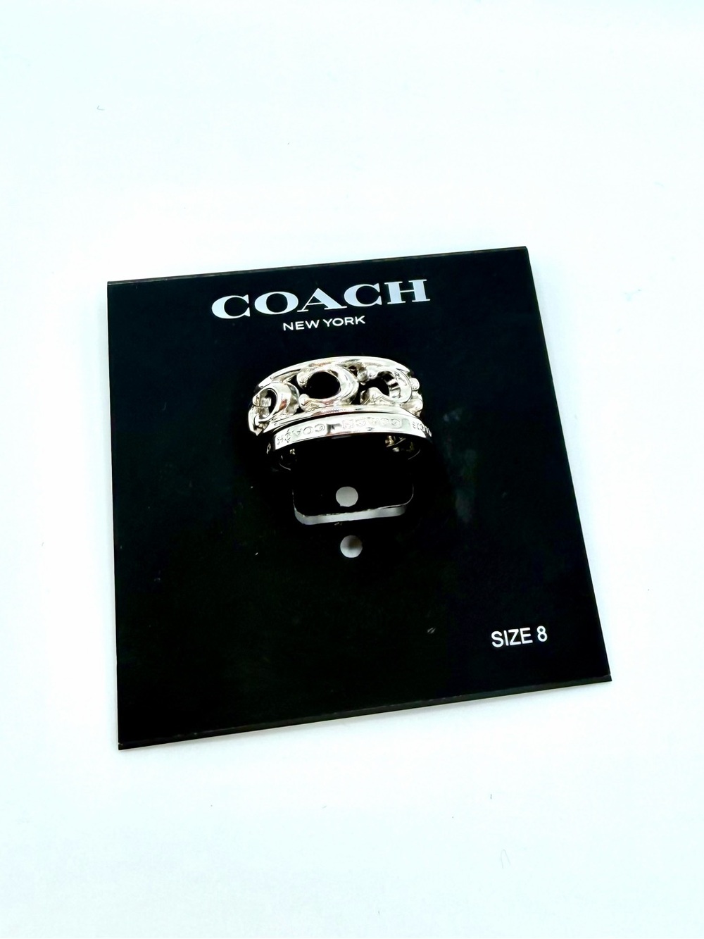 Coach 8 Silver Ring NWOT Stackable Set